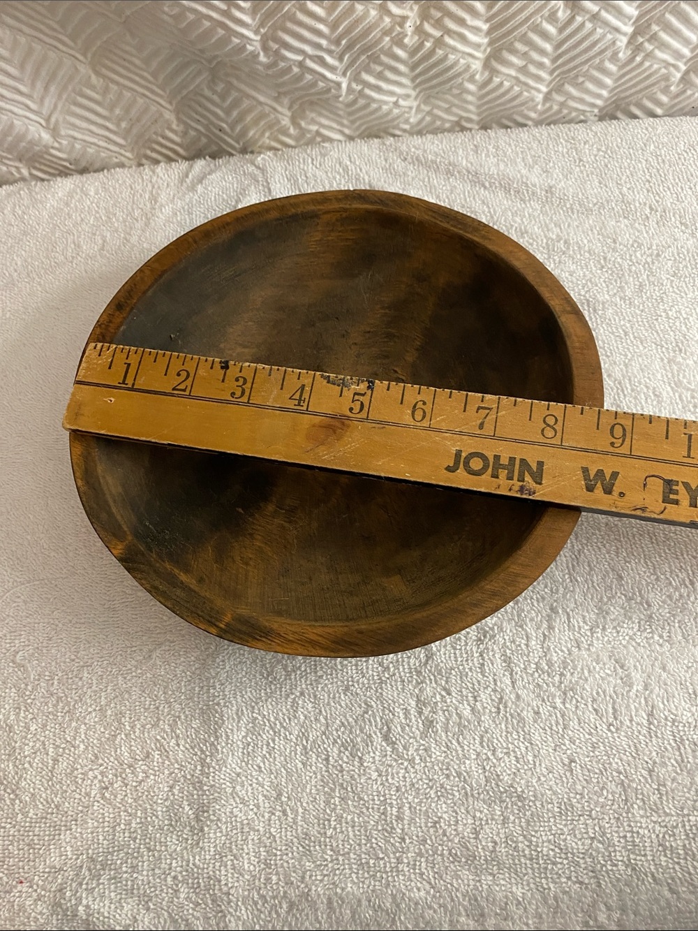 Munising burl wood antique primitive farmhouse wood wooded dough chop bowl - Picture 9 of 12